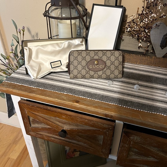 Gucci Handbags - Gucci Beige and Brown Wallet